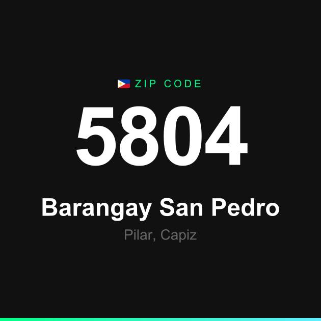 Shareable ZIP code 5804 card for Barangay San Pedro