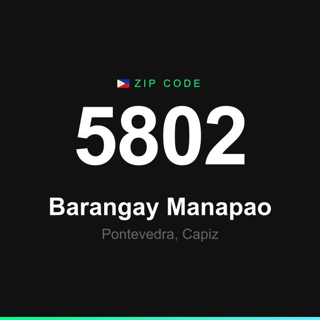 Shareable ZIP code 5802 card for Barangay Manapao