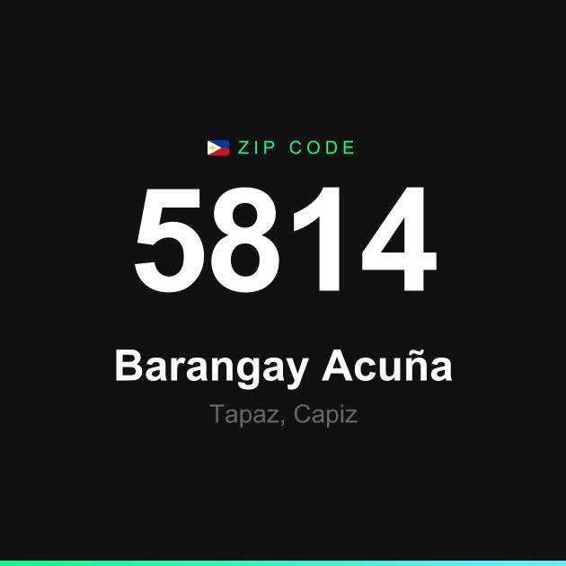 Shareable ZIP code 5814 card for Barangay Acuña