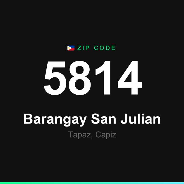 Shareable ZIP code 5814 card for Barangay San Julian