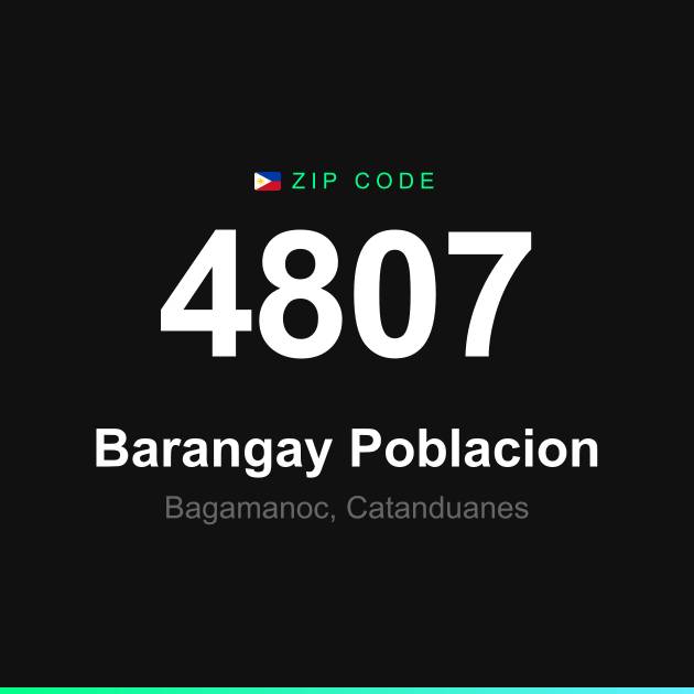 Shareable ZIP code 4807 card for Barangay Poblacion