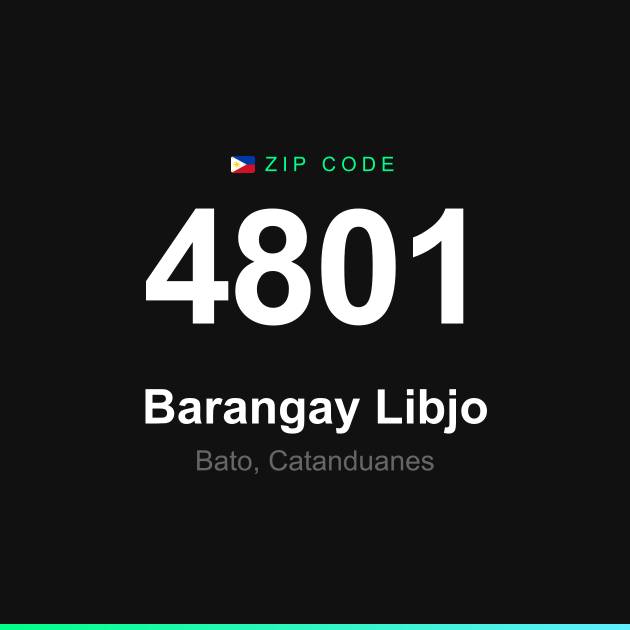 Shareable ZIP code 4801 card for Barangay Libjo