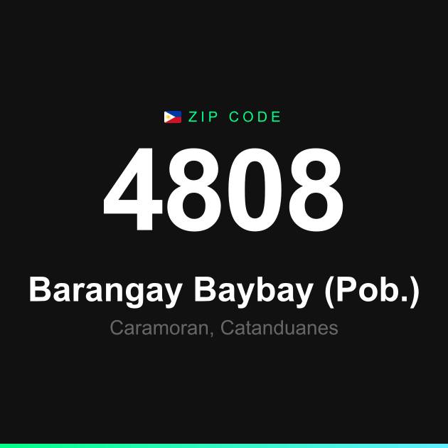 Shareable ZIP code 4808 card for Barangay Baybay (Pob.)
