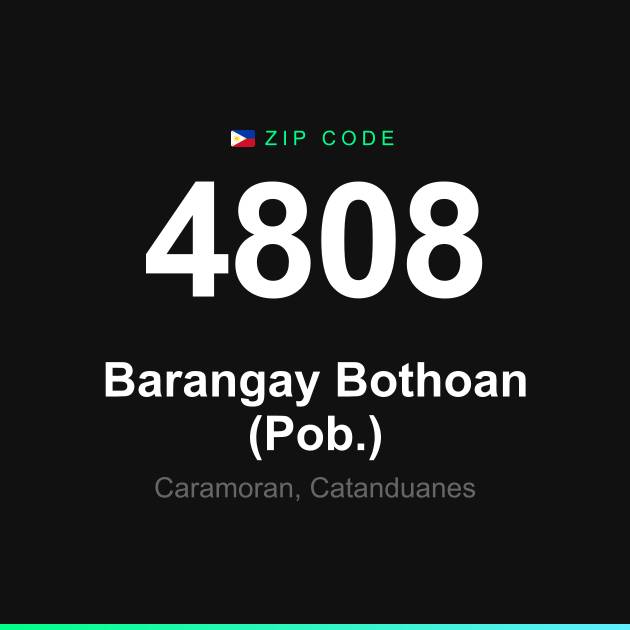 Shareable ZIP code 4808 card for Barangay Bothoan (Pob.)