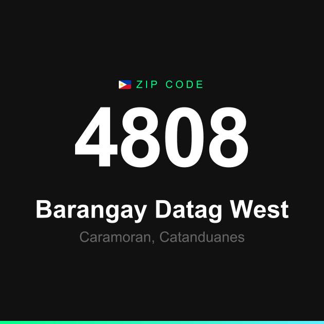 Shareable ZIP code 4808 card for Barangay Datag West