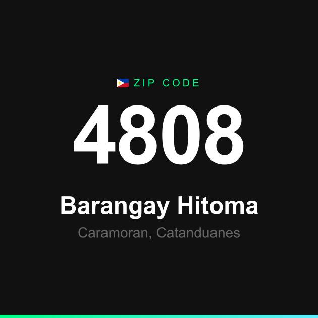 Shareable ZIP code 4808 card for Barangay Hitoma