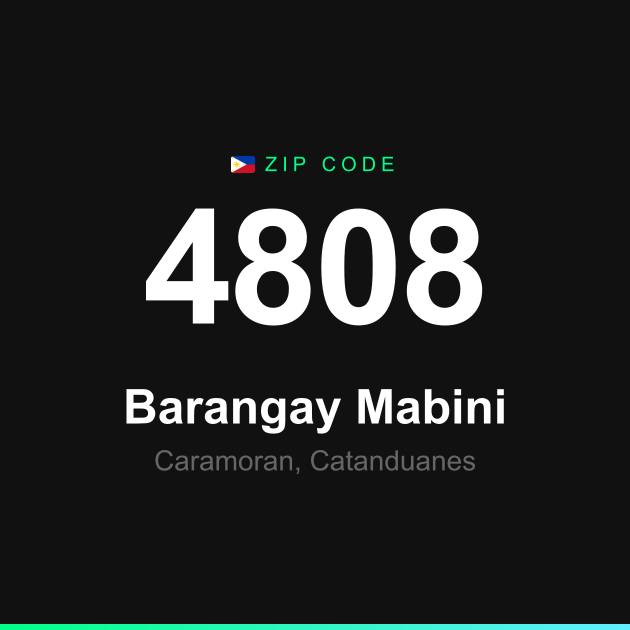 Shareable ZIP code 4808 card for Barangay Mabini
