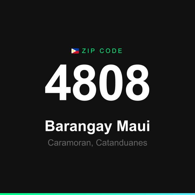 Shareable ZIP code 4808 card for Barangay Maui