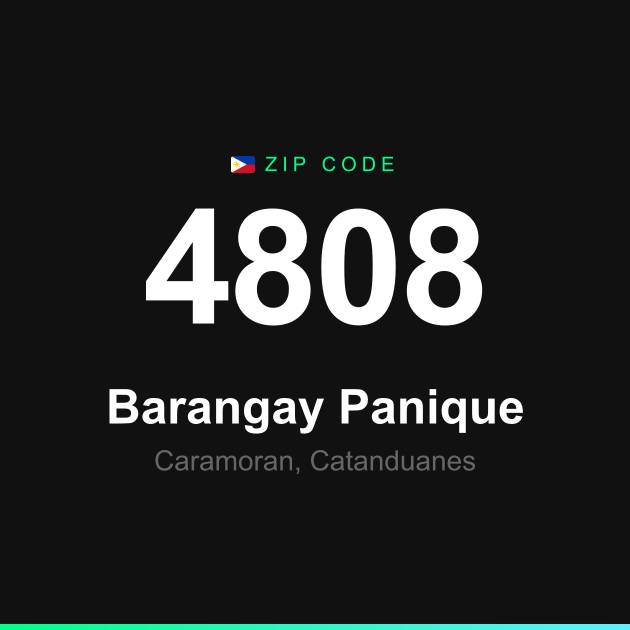 Shareable ZIP code 4808 card for Barangay Panique