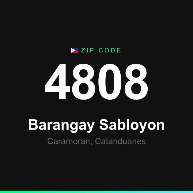 Shareable ZIP code 4808 card for Barangay Sabloyon