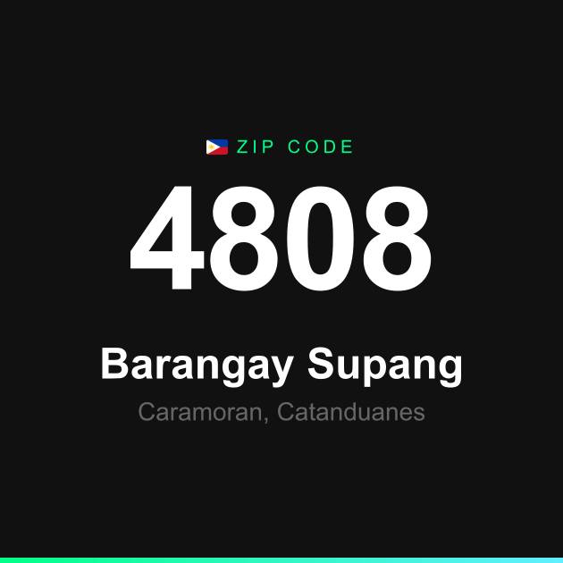 Shareable ZIP code 4808 card for Barangay Supang