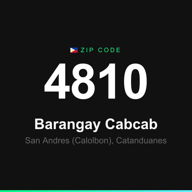 Shareable ZIP code 4810 card for Barangay Cabcab