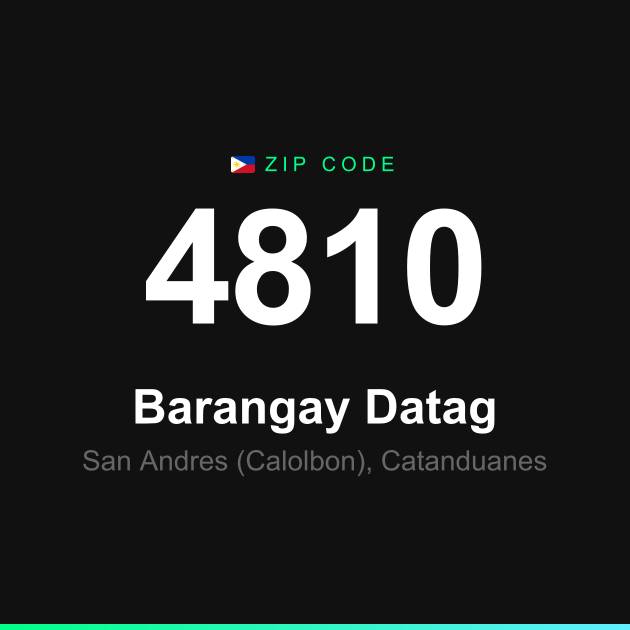 Shareable ZIP code 4810 card for Barangay Datag
