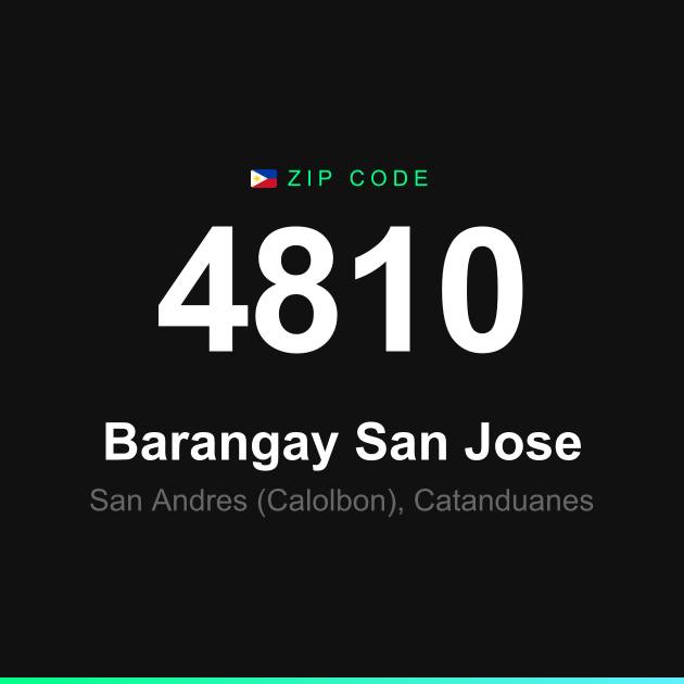 Shareable ZIP code 4810 card for Barangay San Jose