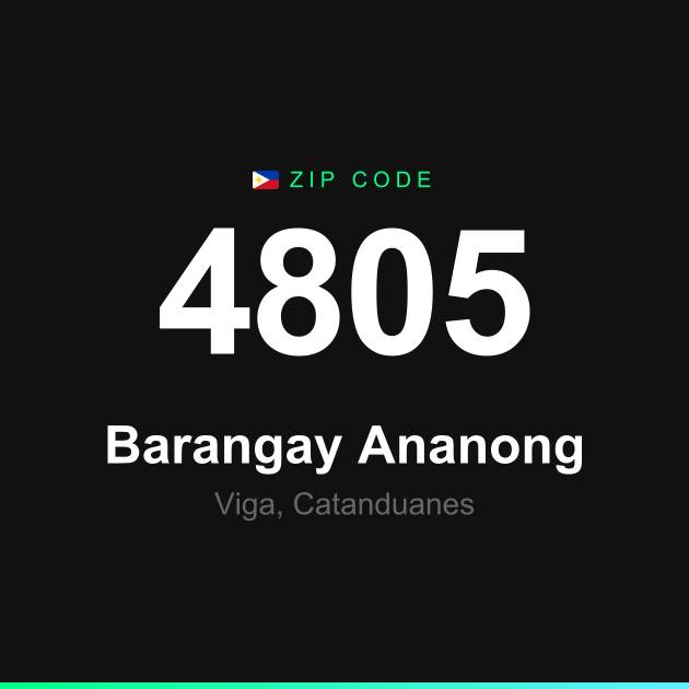 Shareable ZIP code 4805 card for Barangay Ananong