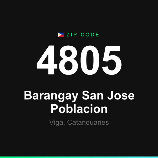 Shareable ZIP code 4805 card for Barangay San Jose Poblacion