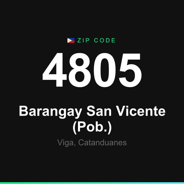 Shareable ZIP code 4805 card for Barangay San Vicente (Pob.)
