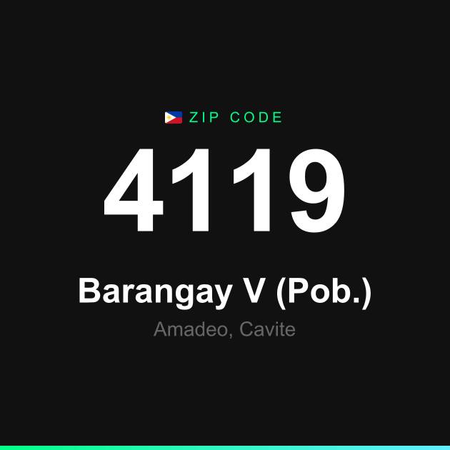 Shareable ZIP code 4119 card for Barangay V (Pob.)