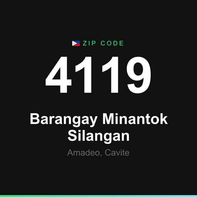 Shareable ZIP code 4119 card for Barangay Minantok Silangan