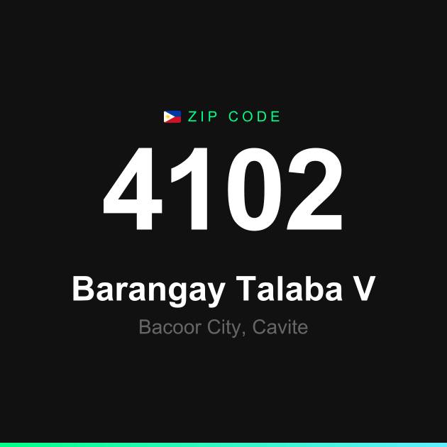 Shareable ZIP code 4102 card for Barangay Talaba V
