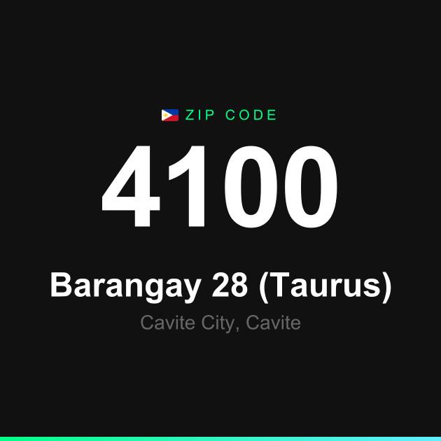 Shareable ZIP code 4100 card for Barangay 28 (Taurus)
