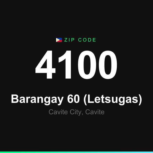 Shareable ZIP code 4100 card for Barangay 60 (Letsugas)