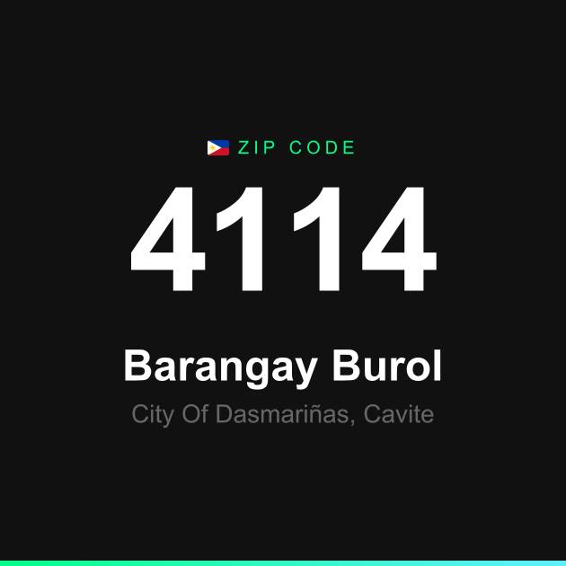 Shareable ZIP code 4114 card for Barangay Burol