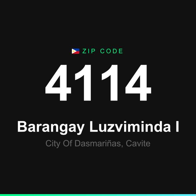 Shareable ZIP code 4114 card for Barangay Luzviminda I
