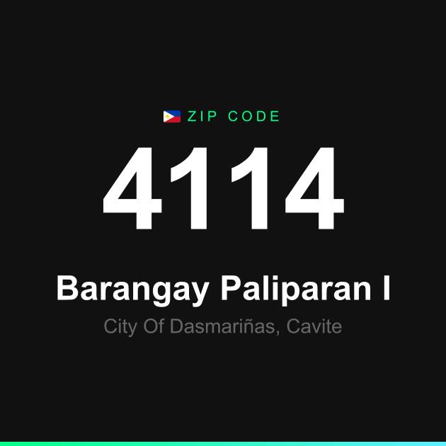 Shareable ZIP code 4114 card for Barangay Paliparan I