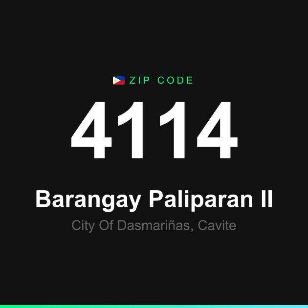Shareable ZIP code 4114 card for Barangay Paliparan II