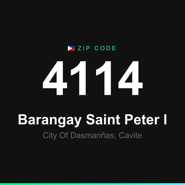 Shareable ZIP code 4114 card for Barangay Saint Peter I