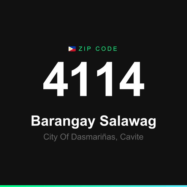 Shareable ZIP code 4114 card for Barangay Salawag