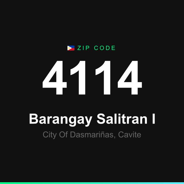 Shareable ZIP code 4114 card for Barangay Salitran I