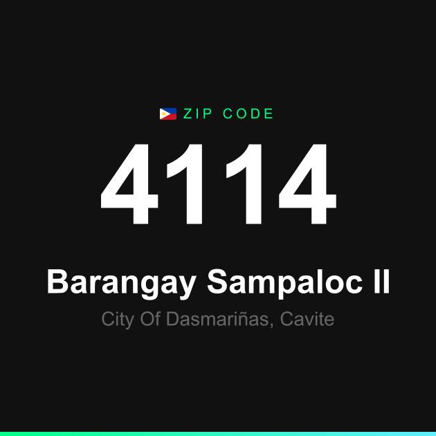 Shareable ZIP code 4114 card for Barangay Sampaloc II