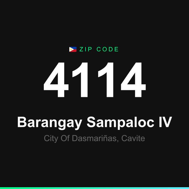 Shareable ZIP code 4114 card for Barangay Sampaloc IV