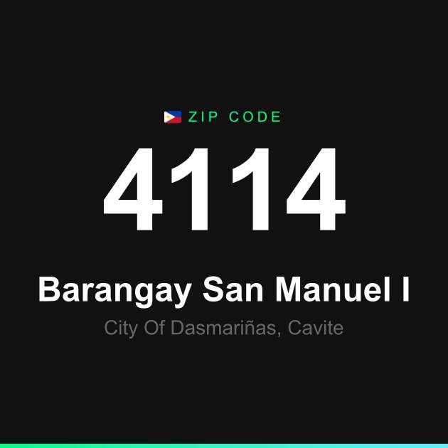 Shareable ZIP code 4114 card for Barangay San Manuel I