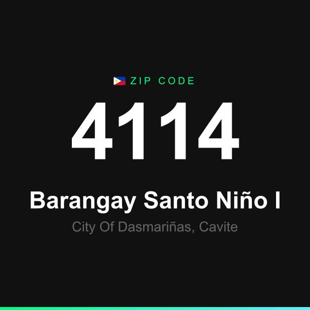 Shareable ZIP code 4114 card for Barangay Santo Niño I