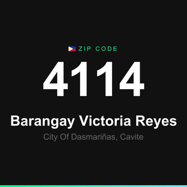 Shareable ZIP code 4114 card for Barangay Victoria Reyes