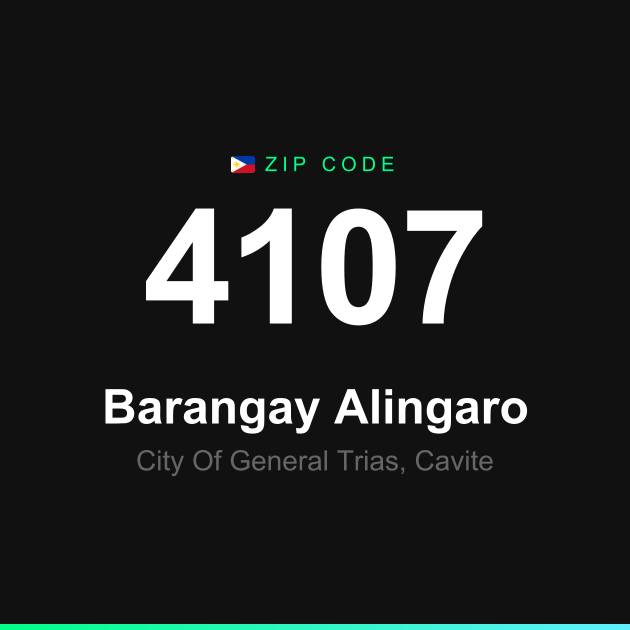 Shareable ZIP code 4107 card for Barangay Alingaro