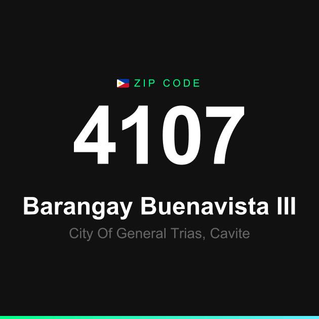 Shareable ZIP code 4107 card for Barangay Buenavista III