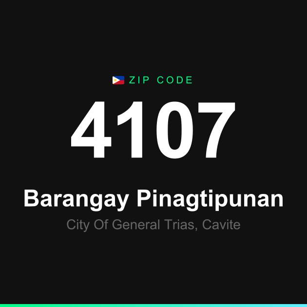 Shareable ZIP code 4107 card for Barangay Pinagtipunan