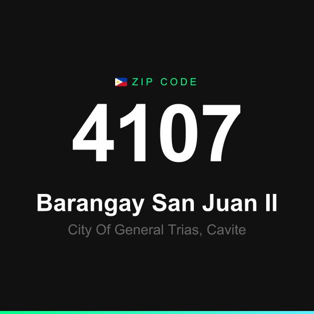 Shareable ZIP code 4107 card for Barangay San Juan II