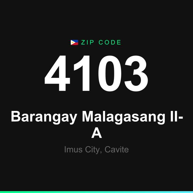Shareable ZIP code 4103 card for Barangay Malagasang II-A