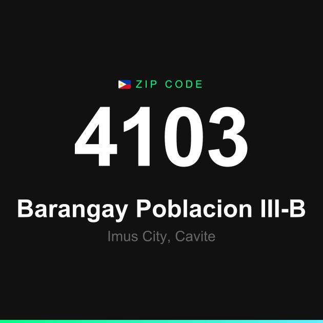 Shareable ZIP code 4103 card for Barangay Poblacion III-B