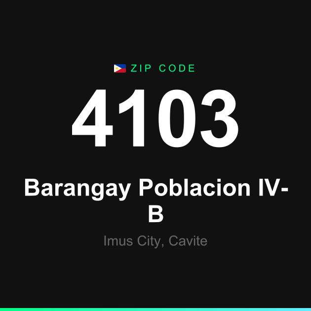 Shareable ZIP code 4103 card for Barangay Poblacion IV-B