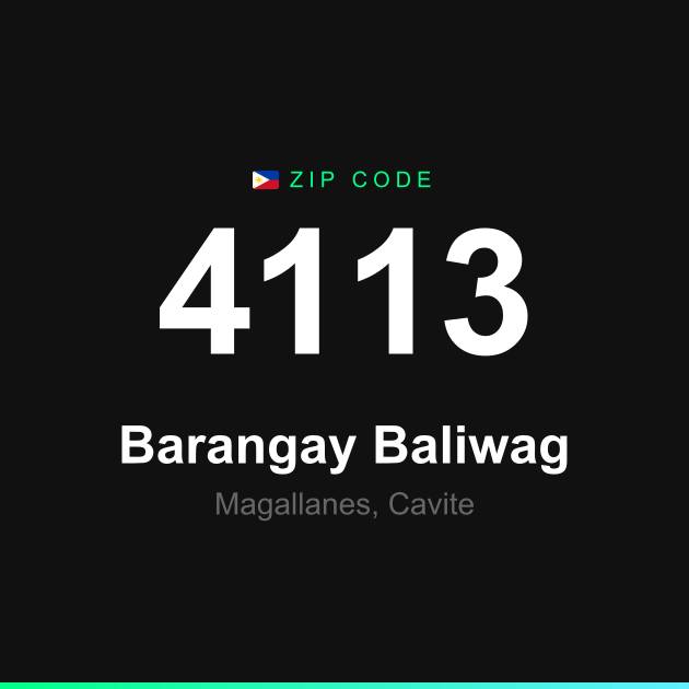 Shareable ZIP code 4113 card for Barangay Baliwag