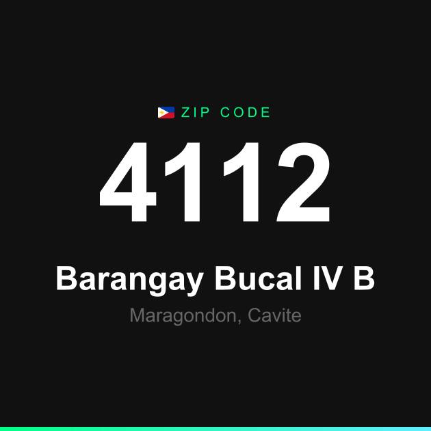 Shareable ZIP code 4112 card for Barangay Bucal IV B