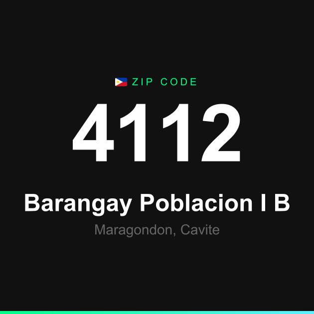 Shareable ZIP code 4112 card for Barangay Poblacion I B