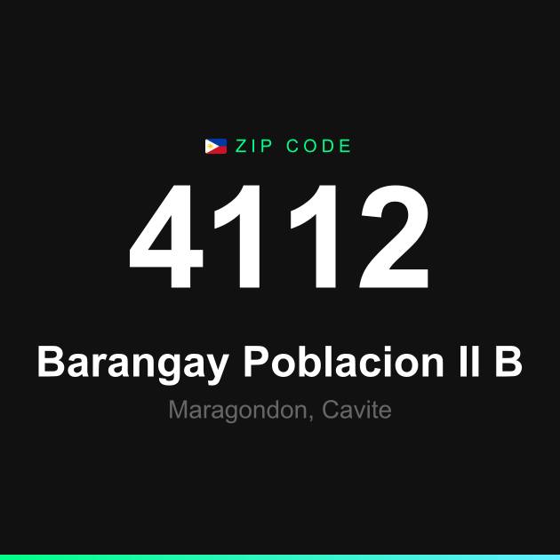 Shareable ZIP code 4112 card for Barangay Poblacion II B