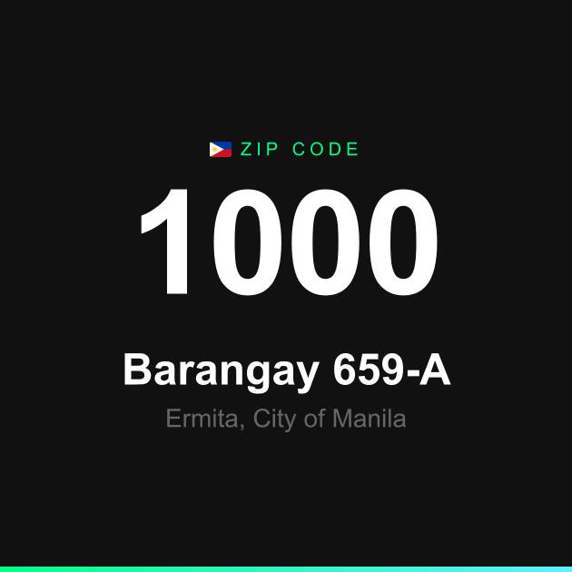 Shareable ZIP code 1000 card for Barangay 659-A